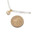 Cubic Zirconia Teardrop Pendant Necklace with Natural Moonstone Beaded Chains NJEW-JN04121-03-5