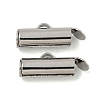 Brass Slide On End Clasp Tubes X-KK-N254-119P-01-1