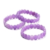 Oval Natural Malaysia Jade Beaded Stretch Bracelets G-P589-02A-03-4