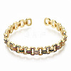 Brass Micro Pave Cubic Zirconia Cuff Bangles BJEW-S142-018-NF-2