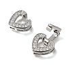 Brass Micro Pave Clear Cubic Zirconia Fold Over Clasps CU-CBA4292-03P-2