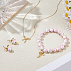 Brass Bowknot Pendant Necklace & Stud Earring & Bracelet Sets SJEW-DC00003-4