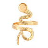 Snake 304 Stainless Steel Cuff Ring Components STAS-T066-28G-2