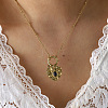 304 Stainless Steel Dyed Black Synthetic Turquoise Pendant Necklaces for Women WGB4F0A-01-3