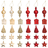 30Pcs 10 Style Christmas Theme Plastic Pendant Decorations AJEW-GL0001-68-1