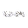 Brass Ring Cuff Earrings with ABS Imitation Pearl Beaded EJEW-D088-15P-2