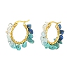 Natural Mixed Stone Chips Hoop Earrings EJEW-JE06022-01-1