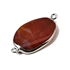 Natural Agate(Dyed & Heated) Oval Links Connector Charms G-P614-06P-04-2