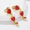 Brass Micro Pave Clear Cubic Zirconia Dangle Stud Earrings EJEW-M077-10G-02-1