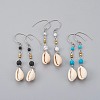Round Natural & Synthetic Mixed Stone Dangle Earrings EJEW-JE02908-1