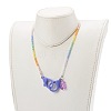 Rainbow Personalized Electroplate Glass Beaded Necklaces NJEW-JN03410-06-4