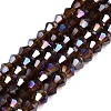 Transparent Electroplate Glass Beads Strands GLAA-F029-4mm-A30-1