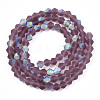 Imitate Austrian Crystal Bicone Frosted Glass Beads Strands GLAA-F029-TM4mm-A04-2