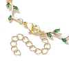 Brass Pave Green Cubic Zirconia Branch Links Bracelets for Women BJEW-JB10261-4