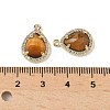 Natural Tiger Eye Faceted Teardrop Pendants G-U028-02G-02-3