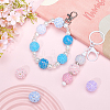 6Pcs 3 Colors Handmade Polymer Clay Rhinestone Floral Ball Beads CLAY-SC0002-14-4
