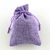 Polyester Imitation Burlap Packing Pouches Drawstring Bags X-ABAG-R004-14x10cm-08-1