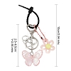 Acrylic Butterfly & Resin Flower Pendant Keychains KEYC-YW00179-01-3