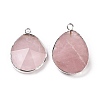Natural Rose Quartz Pendants G-I207-14M-S-2