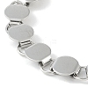 Non-Tarnish 201 Stainless Steel Flat Round Link Chain Bracelets for Women Men BJEW-I316-07A-P-3