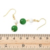 Electroplated 304 Stainless Steel Cat Eye Dangle Earrings EJEW-Z129-14G-03-5