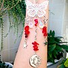 Teardrop Glass & Metal Butterfly Pendant Decorations PW23041150632-1