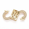 Rack Plating Brass Micro Pave Clear Cubic Zirconia Clasps KK-M229-62G-3