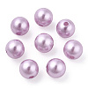 Spray Painted ABS Plastic Imitation Pearl Beads OACR-T015-05B-12-3