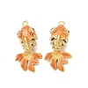 Brass Micro Pave Cubic Zirconia Pendants X1-KK-D019-30D-G-1