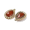 Natural Red Jasper Faceted Teardrop Pendants G-I375-01G-07-2