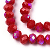 Electroplate Opaque Solid Color Glass Beads Strands EGLA-A034-P1mm-L21-2