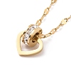 Crystal Rhinestone Column with Heart Pendant Necklace NJEW-A004-17G-1