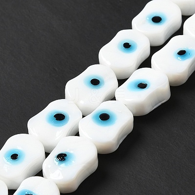 Handmade Evil Eye Lampwork Beads Strands LAMP-G154-02I-1