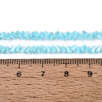 Electroplate Opaque Glass Beads Strands EGLA-Q139-01A-C15-1