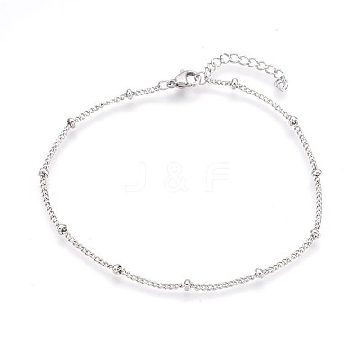 Tarnish Resistant 304 Stainless Steel Curb Chain Anklets LS-AJEW-P069-02P-1