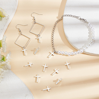 20Pcs Brass Tiny Cross Charms KK-BC0012-57-1