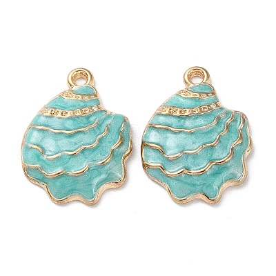 Rack Plating Alloy Enamel Pendant ENAM-Q449-12G-01-1