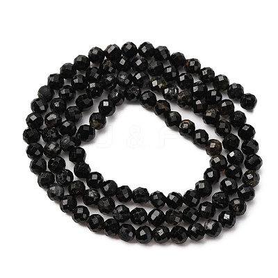 Natural Black Tourmaline Beads Strands G-D320-A04-4mm-1