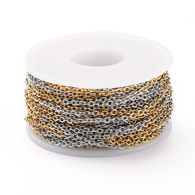 Two Tone 304 Stainless Steel Cable Chains CHS-B001-20-1
