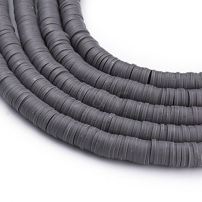 Flat Round Handmade Polymer Clay Beads CLAY-R067-8.0mm-41-1