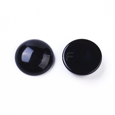 Natural Dyed & Heated Black Agate Cabochons G-L510-12C-03-1