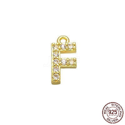 Real 18K Gold Plated 925 Sterling Silver Micro Pave Clear Cubic Zirconia Charms STER-P054-10G-F-1