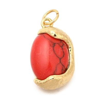 Dyed Synthetic Turquoise Pendants KK-U040-02G-1