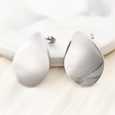 304 Stainless Steel Stud Earrings EJEW-D319-09B-P-1