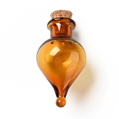 Teardrop Glass Cork Bottles Ornament AJEW-A039-01C-1