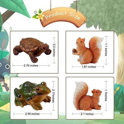8Pcs Resin Animal Garden Statue JX165A-1