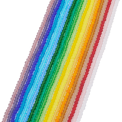 19 Stands 19 Colors Transparent Glass Beads Strands EGLA-TA0013-41-1