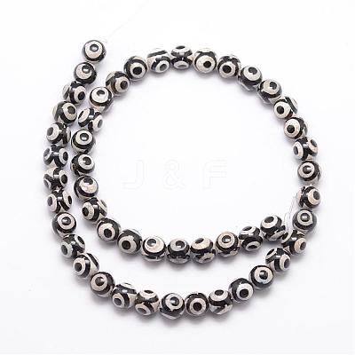 Tibetan Style 3-Eye dZi Beads G-K166-01-8mm-L1-01-1
