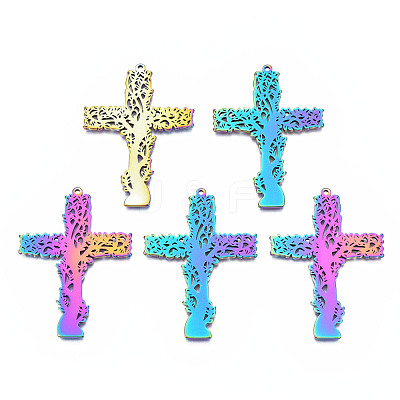 Ion Plating(IP) 201 Stainless Steel Pendants STAS-N098-040M-1