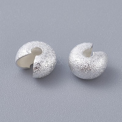 Textured Brass Crimp Beads Covers X-KK-I665-23S-1